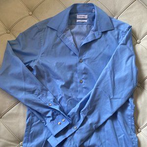 Calvin Klein Mens Button Front Slim-fit performance non-iron dress shirt